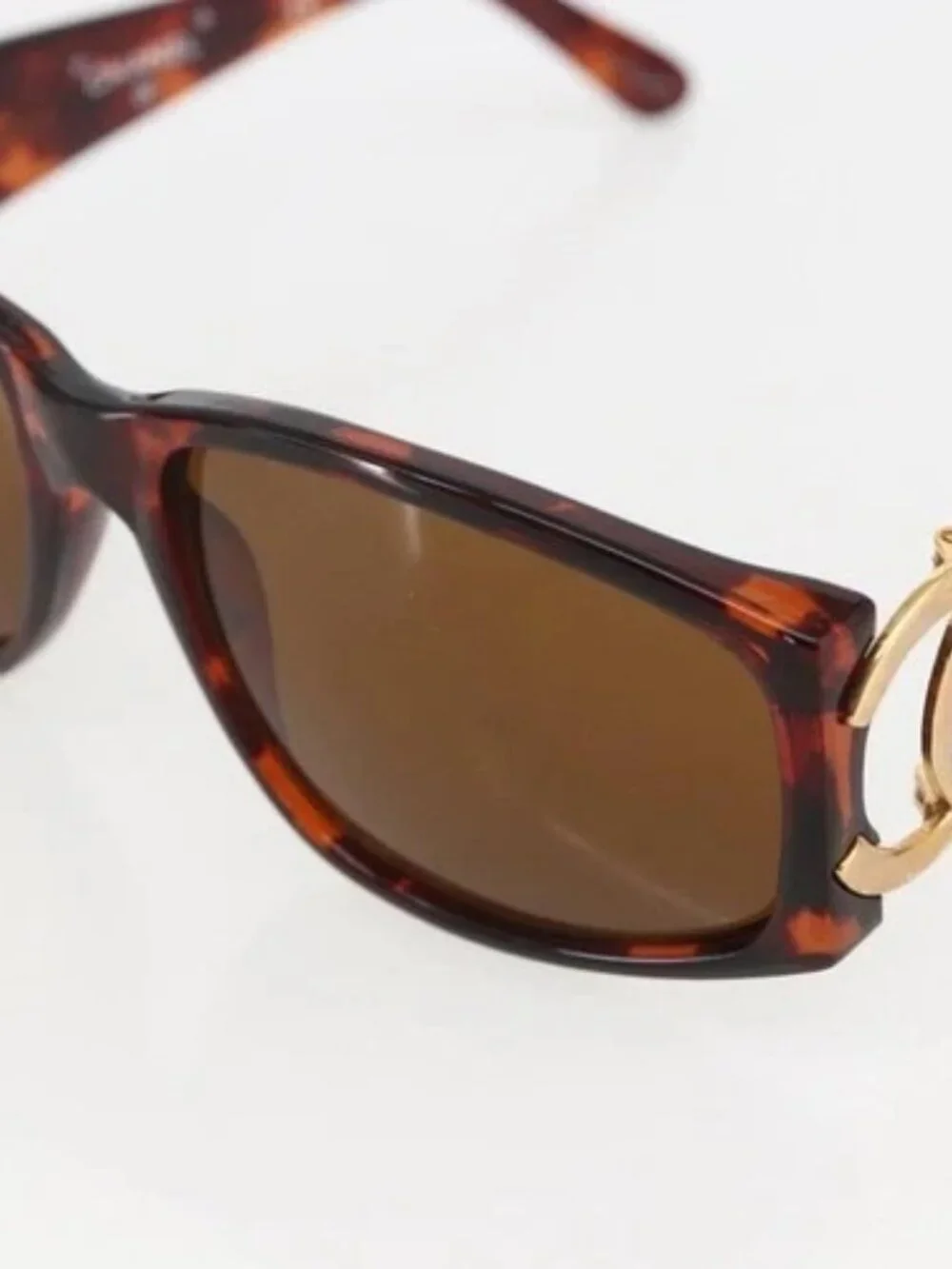 CHANEL Sunglasses plastic Brown CC Auth 159076